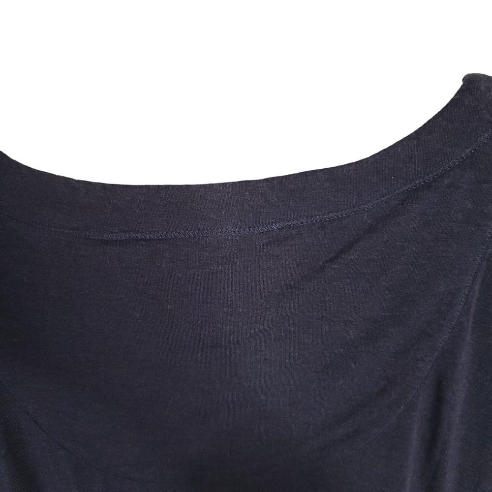 Soft Surroundings Sz M Tunic Maddalena Jersey Knit Shaped Fit Artsy Buttons Blue - Picture 9 of 9